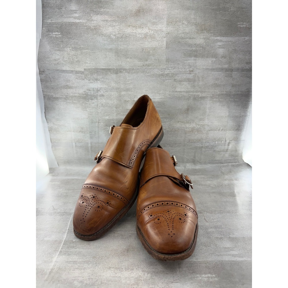 Allen Edmonds St. Johns Brown Leather Double Monk Strap Brogue Shoes Men 12 3E